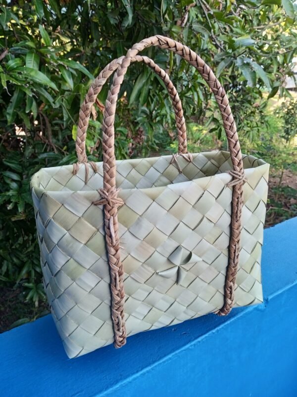 Agathin Mozhi handmade palm leaf basket